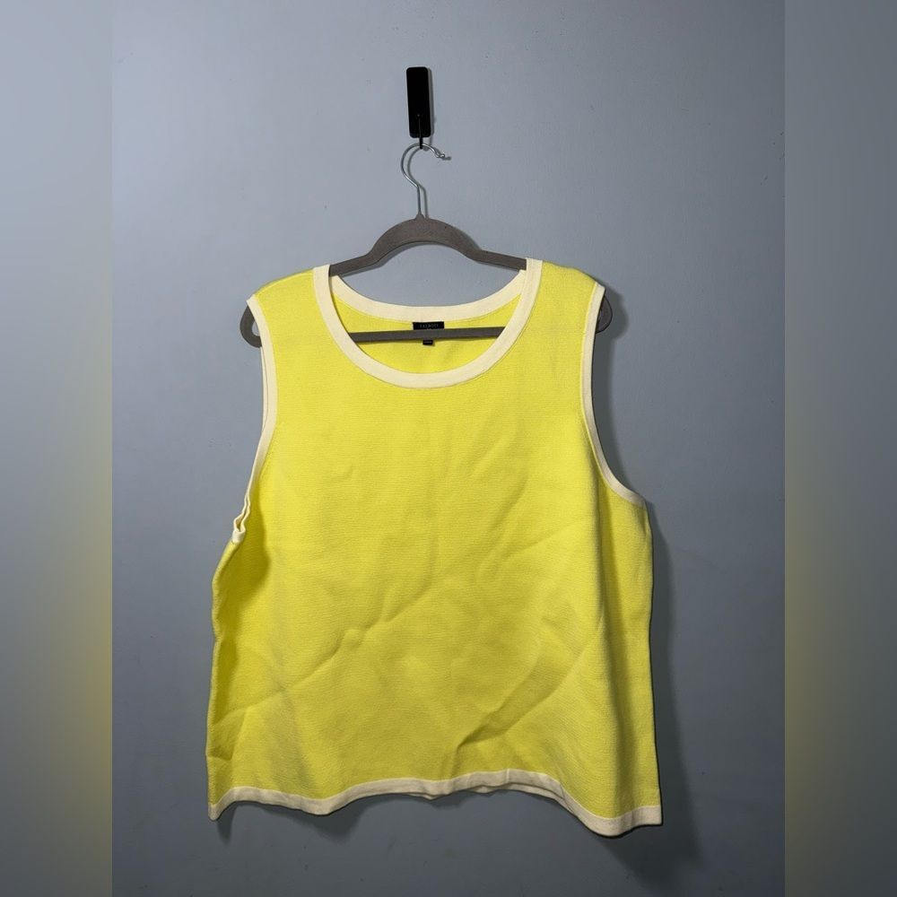 Talbots Plus Women’s yellow crewneck Sweater Shell Sleeveless top Size 3XL EUC